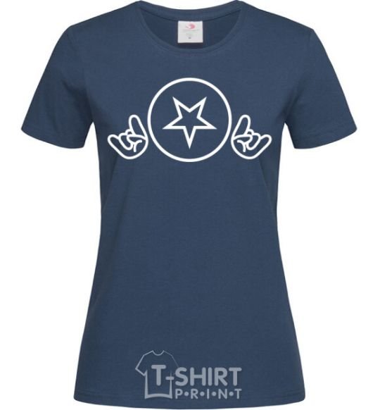 Women's T-shirt BI2 rock navy-blue фото