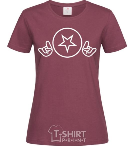 Women's T-shirt BI2 rock burgundy фото