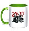 Mug with a colored handle 25-17 kelly-green фото