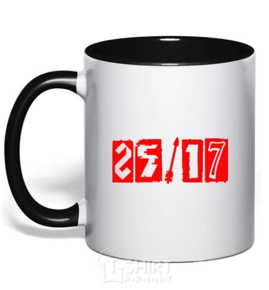 Mug with a colored handle 25-17 logo black фото