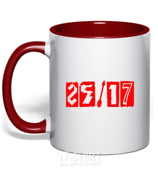 Mug with a colored handle 25-17 logo red фото