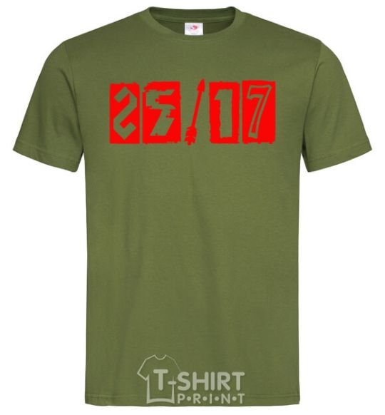 Мужская футболка 25-17 logo Оливковый фото