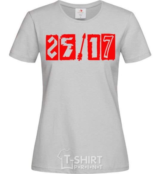 Women's T-shirt 25-17 logo grey фото