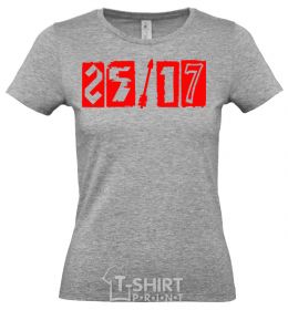 Women's T-shirt 25-17 logo grey фото