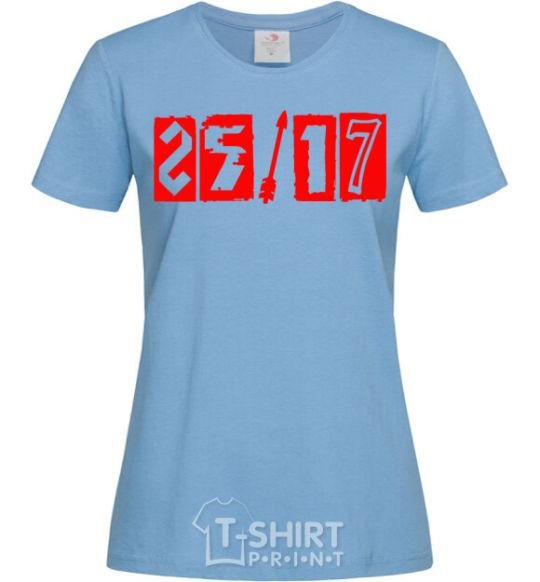 Women's T-shirt 25-17 logo sky-blue фото