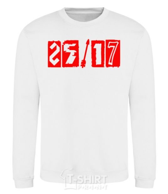 Sweatshirt 25-17 logo White фото
