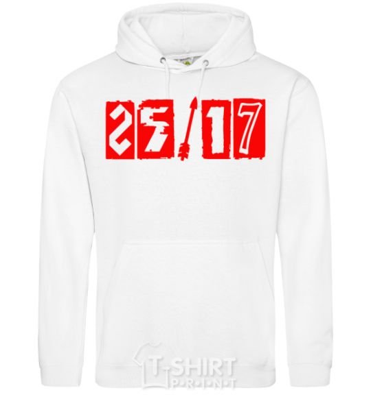 Men`s hoodie 25-17 logo White фото