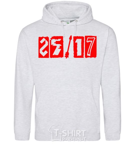 Men`s hoodie 25-17 logo sport-grey фото