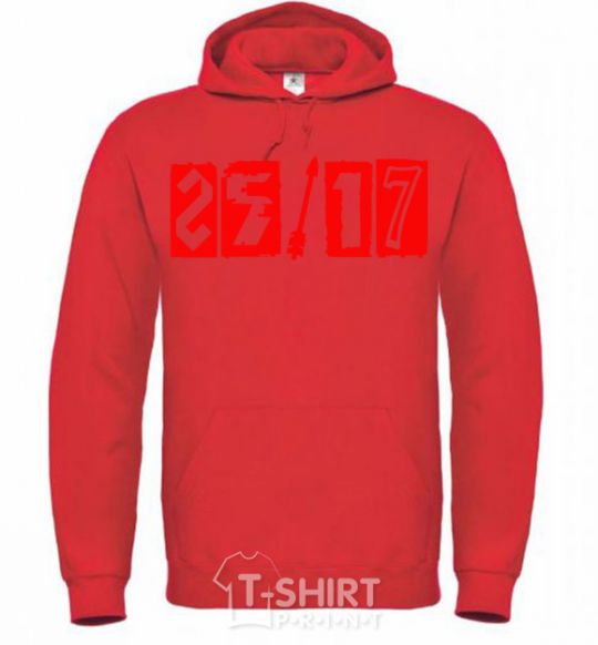 Men`s hoodie 25-17 logo bright-red фото