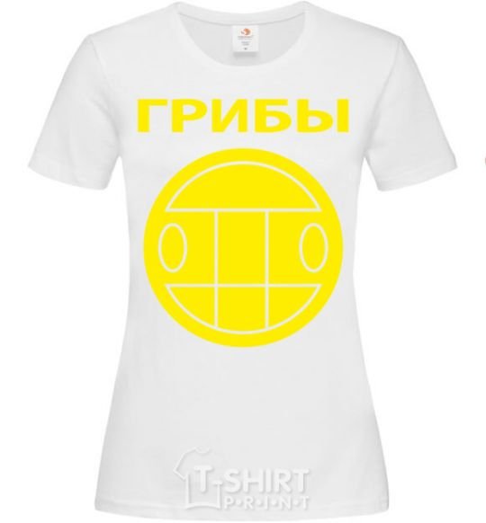 Women's T-shirt Mushroom logo White фото