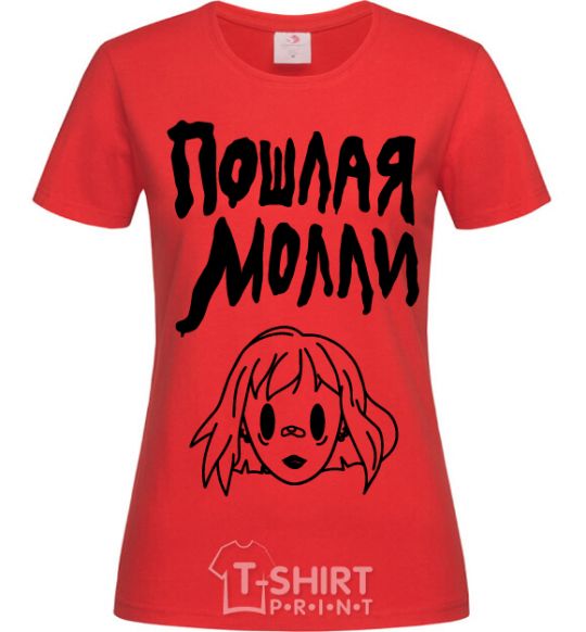 Women's T-shirt Naughty Molly red фото