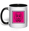 Mug with a colored handle Naughty Molly logo black фото