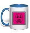 Mug with a colored handle Naughty Molly logo royal-blue фото