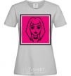 Women's T-shirt Naughty Molly logo grey фото