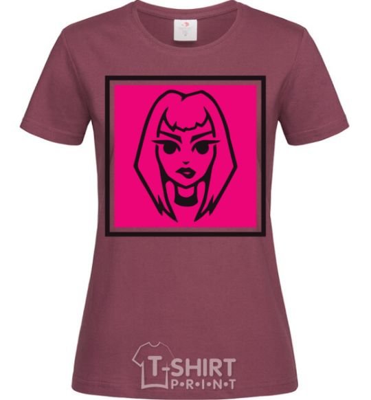 Women's T-shirt Naughty Molly logo burgundy фото