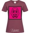 Women's T-shirt Naughty Molly logo burgundy фото