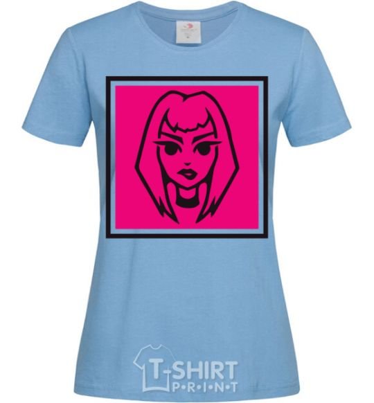 Women's T-shirt Naughty Molly logo sky-blue фото