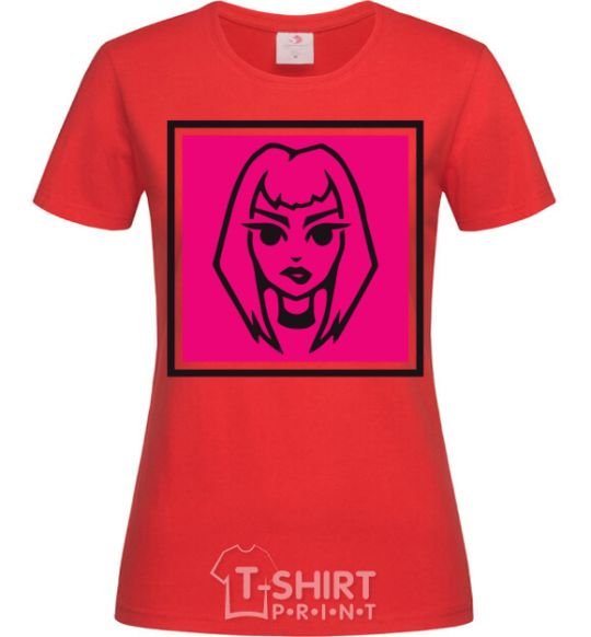 Women's T-shirt Naughty Molly logo red фото