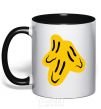 Mug with a colored handle Smiley face Naughty Molly black фото