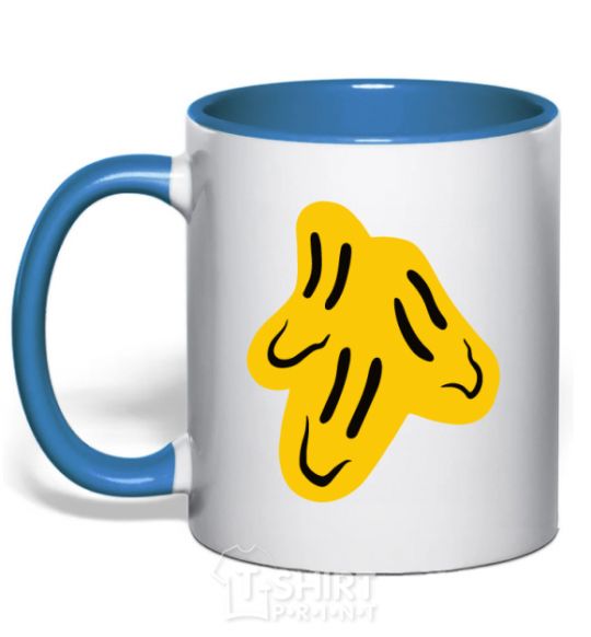 Mug with a colored handle Smiley face Naughty Molly royal-blue фото