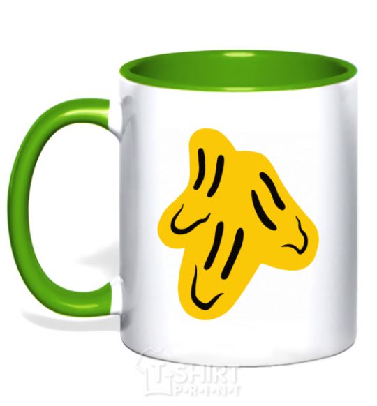 Mug with a colored handle Smiley face Naughty Molly kelly-green фото