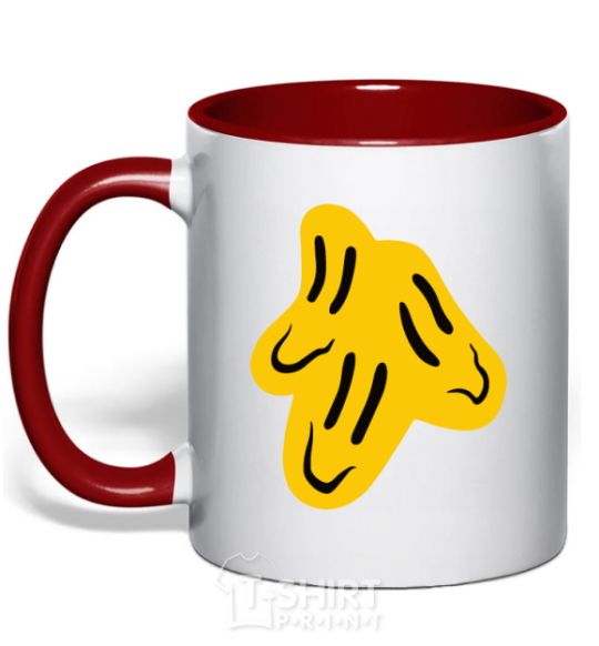 Mug with a colored handle Smiley face Naughty Molly red фото