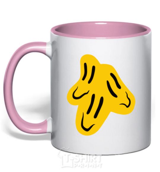 Mug with a colored handle Smiley face Naughty Molly light-pink фото