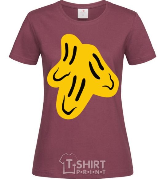 Women's T-shirt Smiley face Naughty Molly burgundy фото