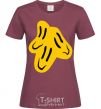 Women's T-shirt Smiley face Naughty Molly burgundy фото