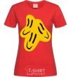 Women's T-shirt Smiley face Naughty Molly red фото