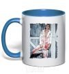 Mug with a colored handle Kravz photo royal-blue фото