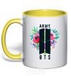 Mug with a colored handle Army BTS yellow фото