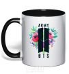 Mug with a colored handle Army BTS black фото
