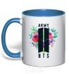 Mug with a colored handle Army BTS royal-blue фото