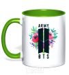 Mug with a colored handle Army BTS kelly-green фото