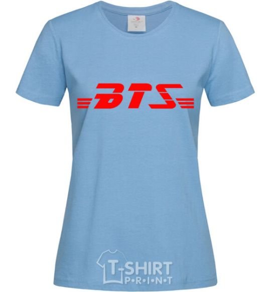 Women's T-shirt BTS logo sky-blue фото