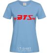 Women's T-shirt BTS logo sky-blue фото