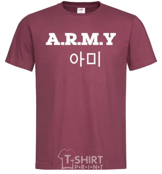 Men's T-Shirt ARMY burgundy фото