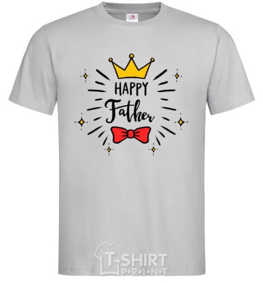 Men's T-Shirt Happy father grey фото