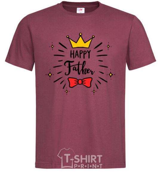 Men's T-Shirt Happy father burgundy фото