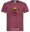 Men's T-Shirt Happy father burgundy фото