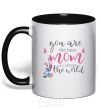 Mug with a colored handle You are the best mom all around the world black фото