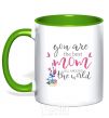 Mug with a colored handle You are the best mom all around the world kelly-green фото