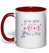 Mug with a colored handle You are the best mom all around the world red фото