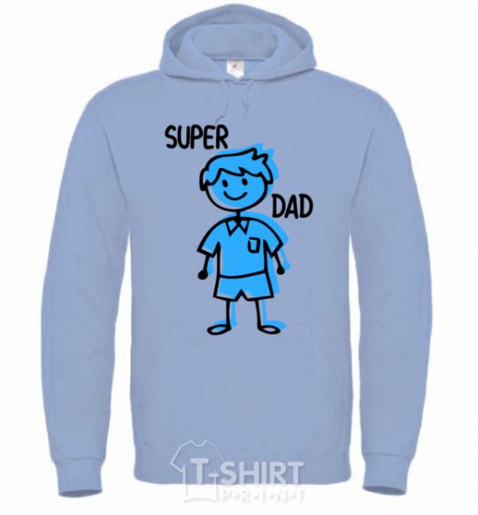 Мужская толстовка (худи) Super dad blue Голубой фото