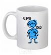 Чашка керамическая Super dad blue Белый фото