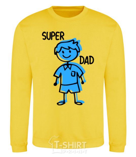 Свитшот Super dad blue Солнечно желтый фото