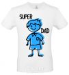 Мужская футболка Super dad blue Белый фото