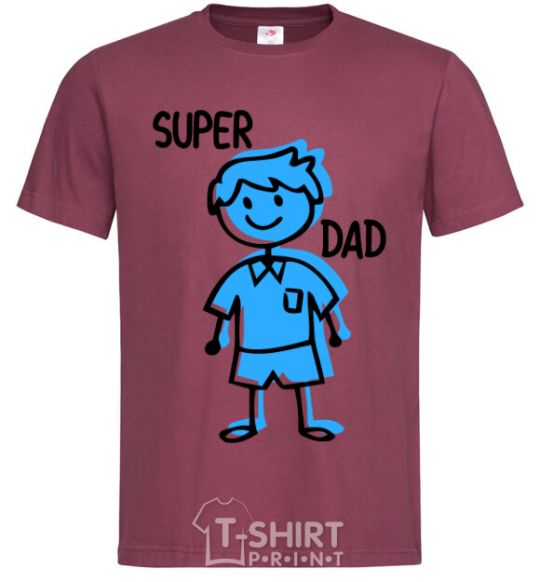 Мужская футболка Super dad blue Бордовый фото