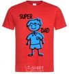 Мужская футболка Super dad blue Красный фото